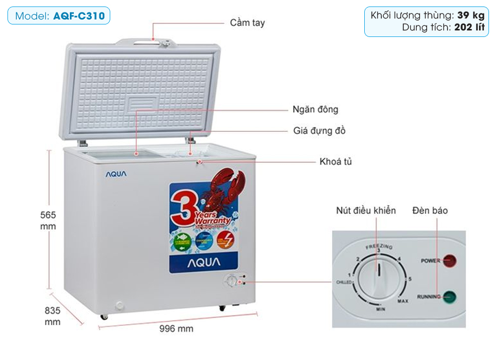 Tủ đông Aqua AQF-C310