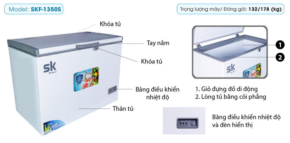 Tủ đông Sumikura 1350 lít SKF-1350S Tủ đông Sumikura 1350 lít SKF-1350S