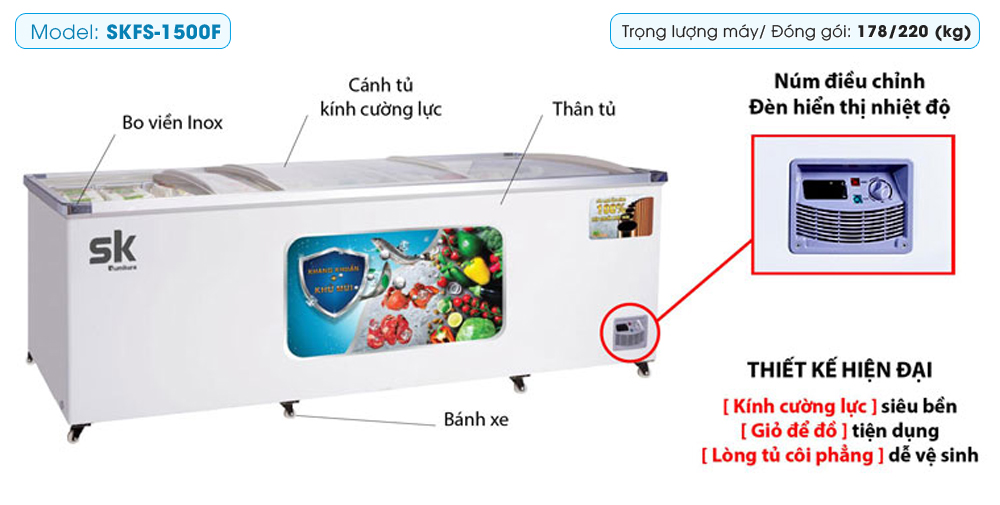 Tủ đông Sumikura 1500 lít SKFS-1500F Tủ đông Sumikura 1500 lít SKFS-1500F