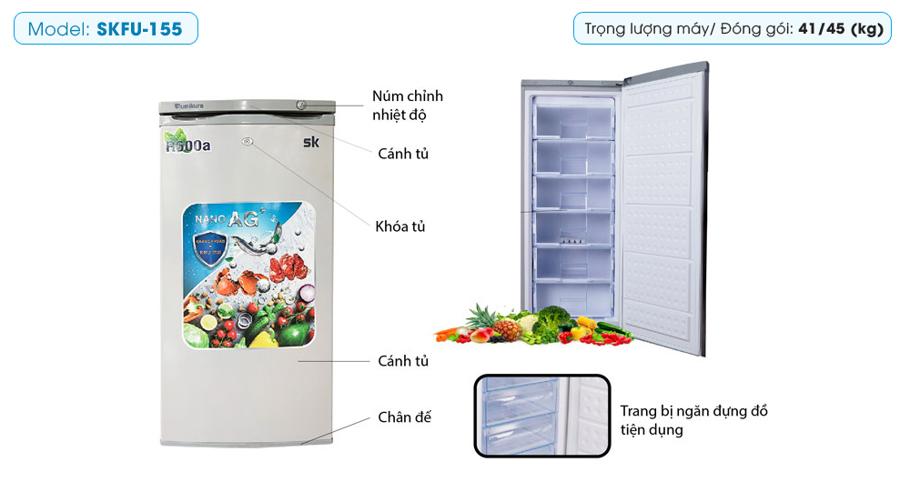 Tủ đông Sumikura 155 lít SKFU-155 Tủ đông Sumikura 155 lít SKFU-155