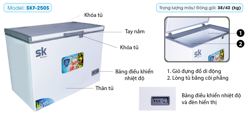 Tủ đông Sumikura 250 lít SKF-250S Tủ đông Sumikura 250 lít SKF-250S