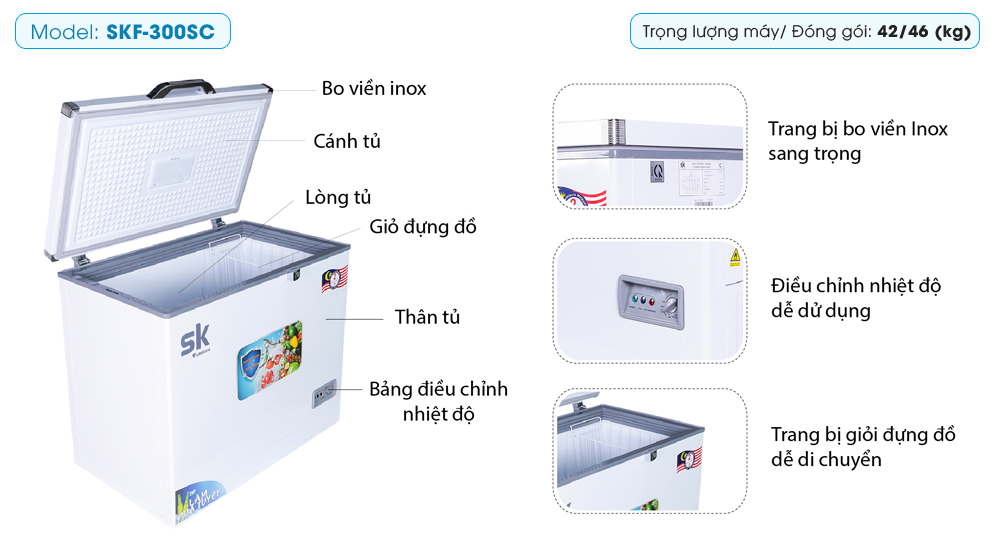 Tủ đông Sumikura 300 lít SKF-300SC Tủ đông Sumikura 300 lít SKF-300SC