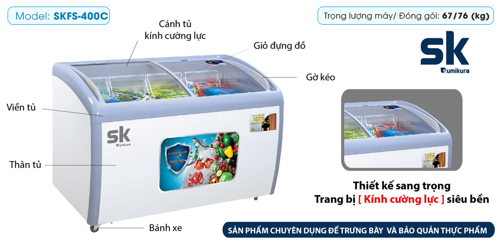Tủ đông Sumikura 400 lít SKFS-400C Tủ đông Sumikura 400 lít SKFS-400C