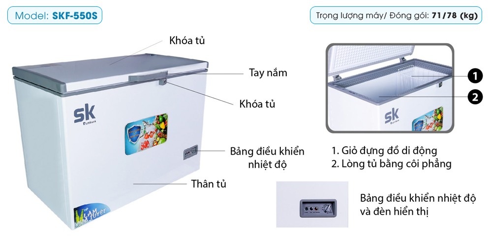 Tủ đông Sumikura 550 lít SKF-550S Tủ đông Sumikura 550 lít SKF-550S