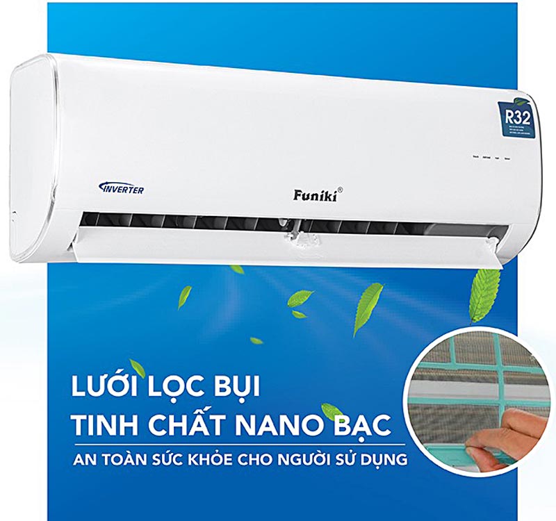 Công nghệ kháng khuẩn khử mùi trên máy lạnh Funiki không còn lo bụi bẩn nấm mốc 