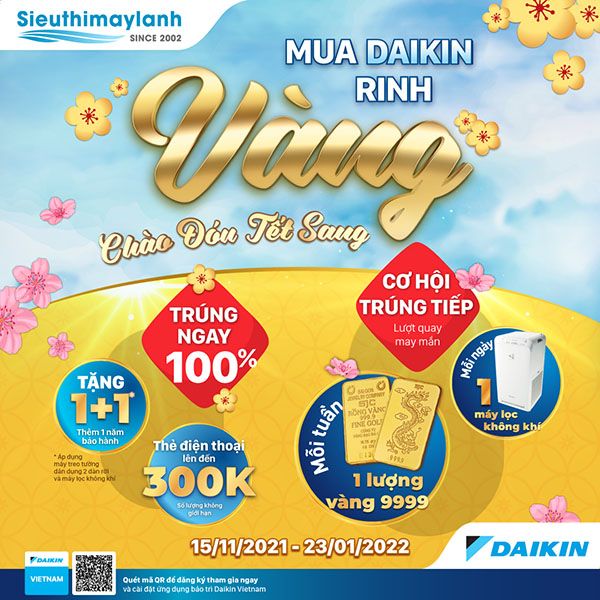 Mua máy lạnh Daikin ring vàng đón tết sang