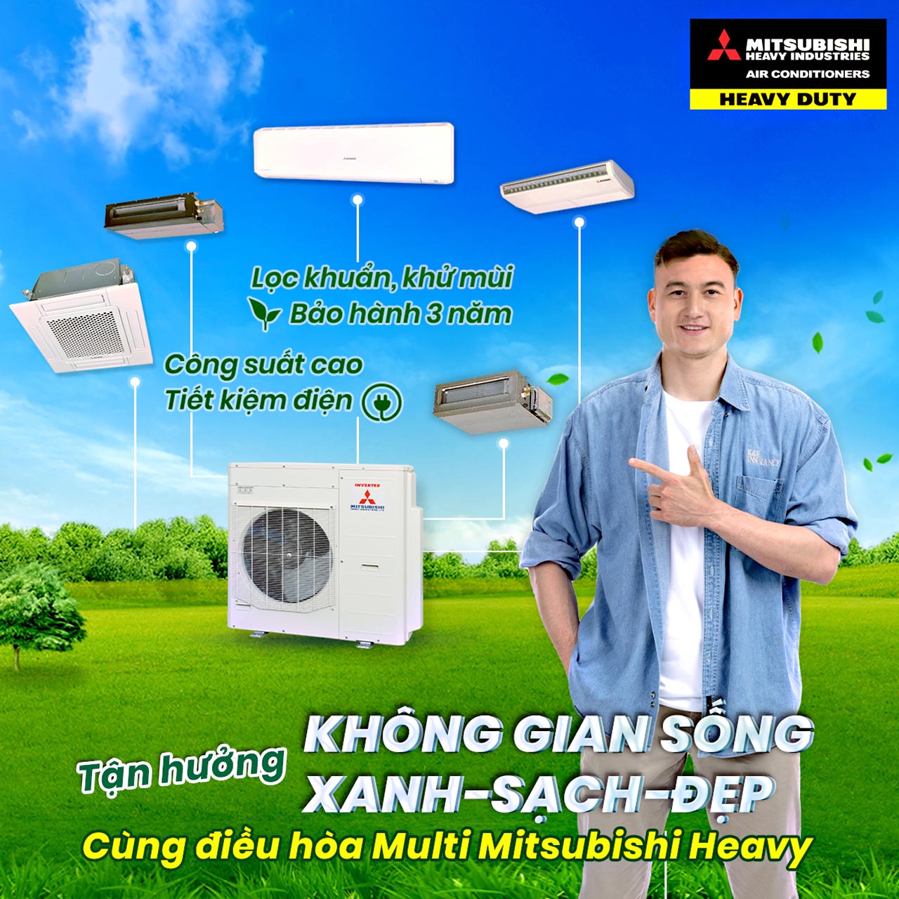 Khám phá không gian sống Xanh - Sạch - Đẹp cùng với hệ thống máy lạnh Multi Mitsubishi Heavy