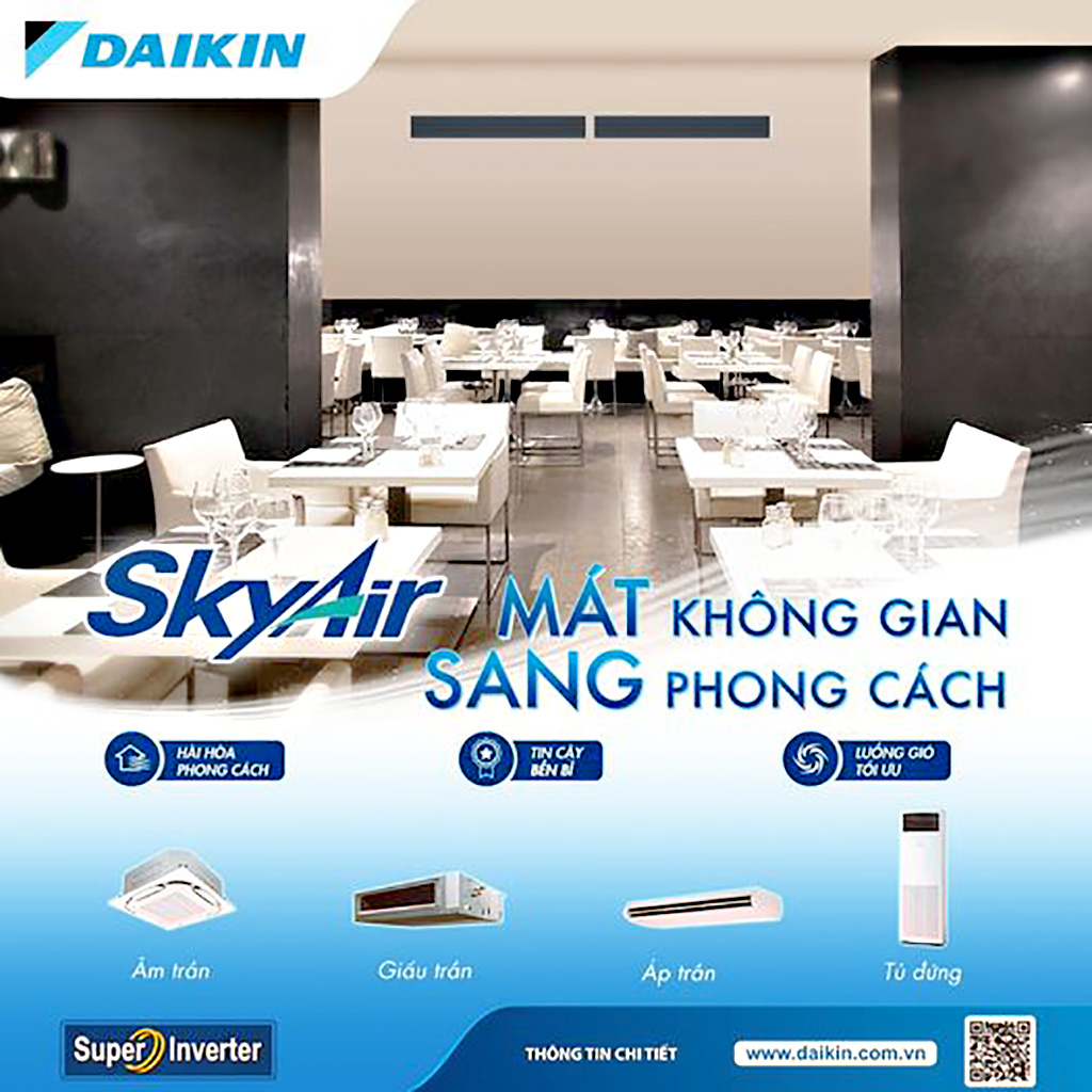 Máy lạnh thương mại Skyair Daikin tối ưu trải nghiệm sang phong cách - mát không gian cho khách hàng