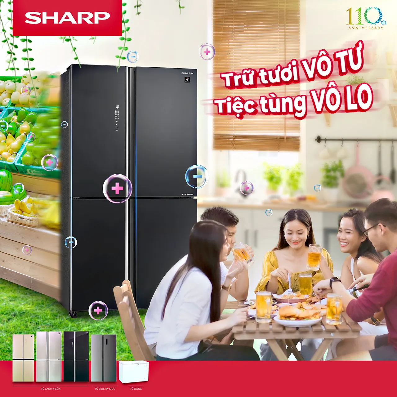 Trữ tươi vô tư cùng tủ lạnh Sharp 4 cửa