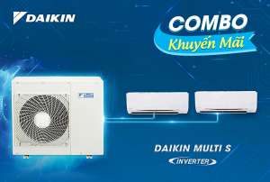 (Combo khuyến mãi) Hệ thống máy lạnh Daikin multi s inverter 2.0HP - 1 dàn nóng 2 dàn lạnh (1.0 + 1.0Hp) MKC50RVMV-CTKC25RVMV+CTKC25RVMV