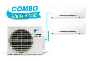 (Combo khuyến mãi) Hệ thống máy lạnh Daikin multi s inverter 2.0HP - 1 dàn nóng 2 dàn lạnh (1.0 + 1.5Hp) MKC50RVMV-CTKC25RVMV+CTKC35RVMV