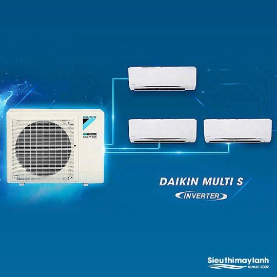 (Combo khuyến mãi) Hệ thống máy lạnh Daikin Multi S Inverter 3.0 HP (3 Ngựa) - MKC70SVMV-CTKC25RVMV+CTKC25RVMV+CTKC25RVMV 
