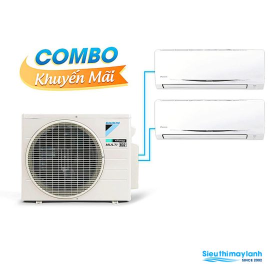 (Combo khuyến mãi) Hệ thống máy lạnh Daikin Multi S Inverter 3.0 HP (3 Ngựa) - MKC70SVMV-CTKC25RVMV+CTKC50SVMV