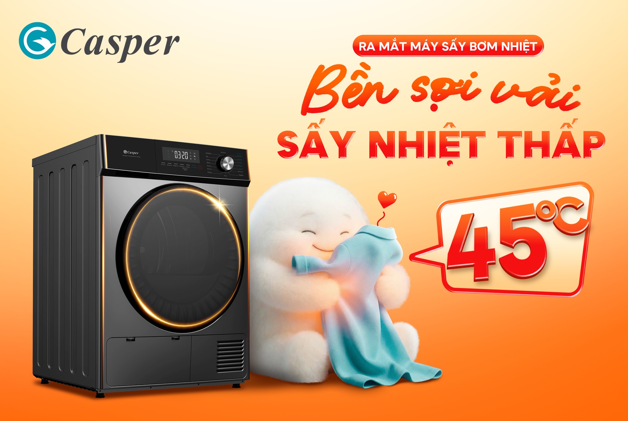 Máy sấy bơm nhiệt Casper model 2026