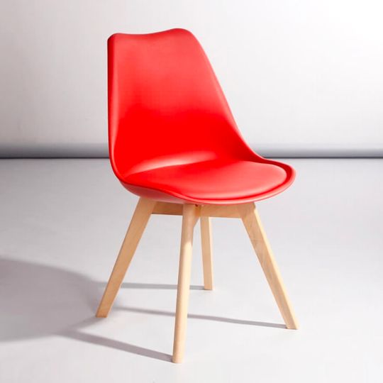 Ghế cafe, ghế ăn nhựa lót nệm chân gỗ 30300