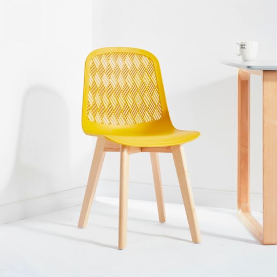 Ghế cafe nhựa chân gỗ hiện đại 30300B