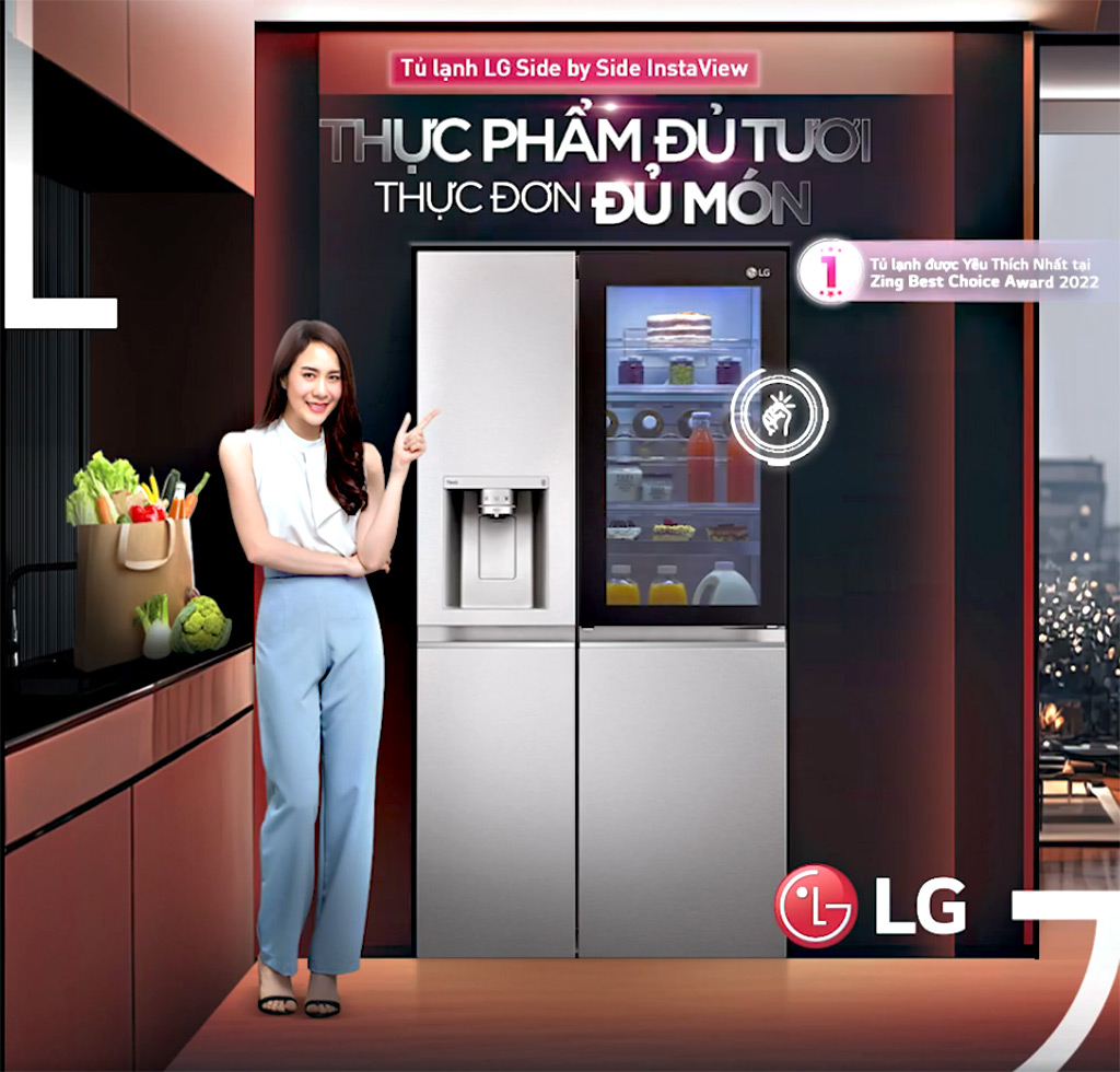 Thực phẩm tươi ngon, sạch lành với tủ lạnh LG Side by Side InstaView
