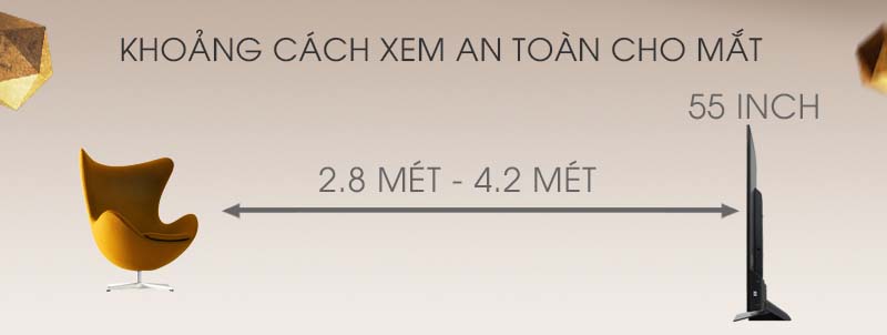 Android Tivi Cong Sony 55 inch KD-55S8500D - Khoảng cách xem TV