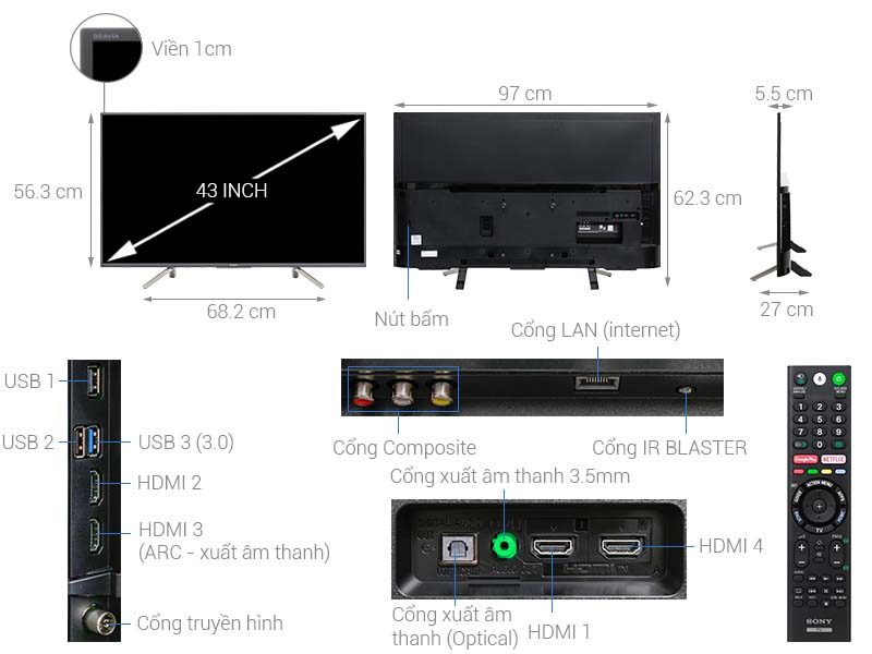 Android Tivi Sony 43 inch KDL-43W800F Android Tivi Sony 43 inch KDL-43W800F