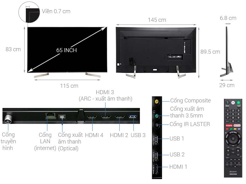 Android Tivi Sony 4K 65 inch KD-65X9000F Android Tivi Sony 4K 65 inch KD-65X9000F