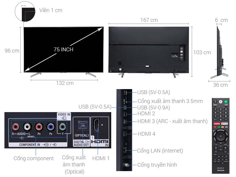 Android Tivi Sony 4K 75 inch KD-75X8500F Android Tivi Sony 4K 75 inch KD-75X8500F