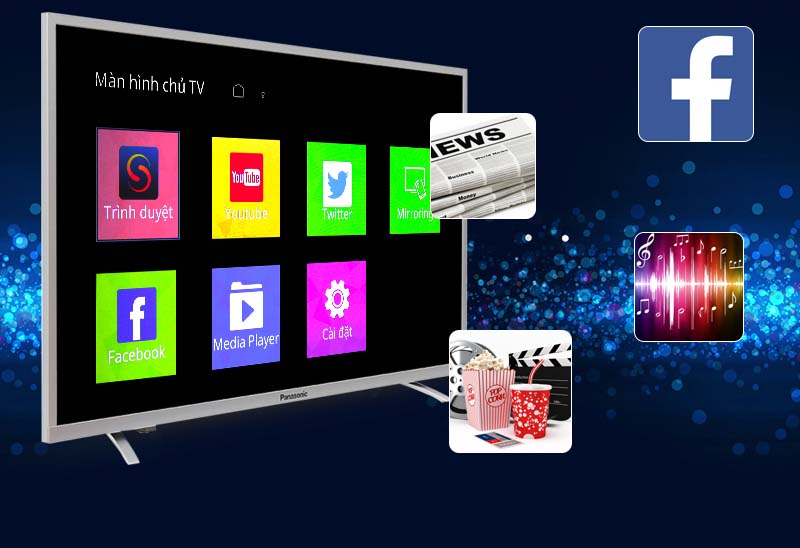 Internet Tivi Panasonic 43 inch TH-43DX400V - Ứng dụng giải trí Internet Tivi Panasonic 43 inch TH-43DX400V - Ứng dụng giải trí
