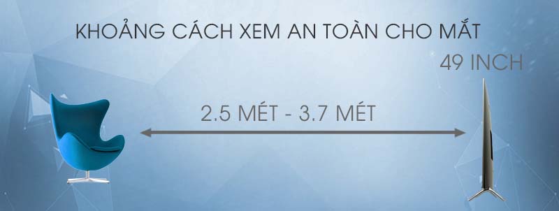 Smart tivi Samsung 49 inch UA49KS7500 - Khoảng cách xem TV