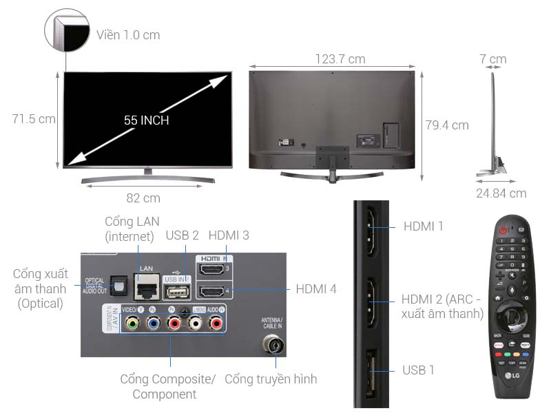 Smart Tivi LG 4K Active HDR 55 Inch 55UK7500PTA Smart Tivi LG 4K Active HDR 55 Inch 55UK7500PTA