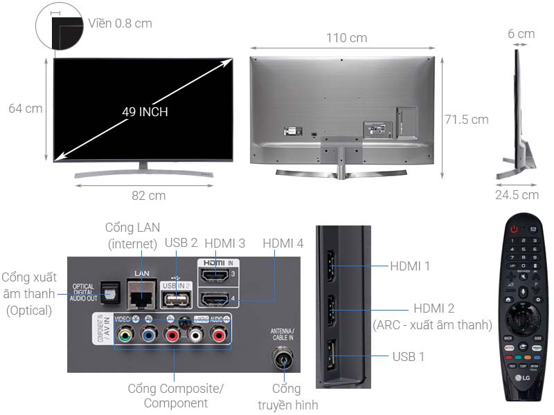 Smart Tivi LG 4K NanoCell 49 Inch 49SK8000PTA Smart Tivi LG 4K NanoCell 49 Inch 49SK8000PTA