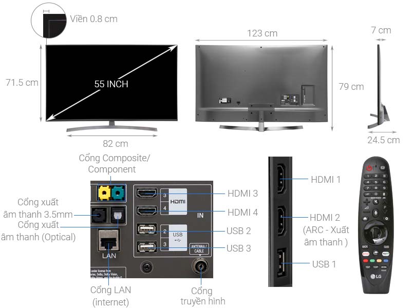 Smart Tivi LG 4K NanoCell 55 Inch 55SK8000PTA Smart Tivi LG 4K NanoCell 55 Inch 55SK8000PTA