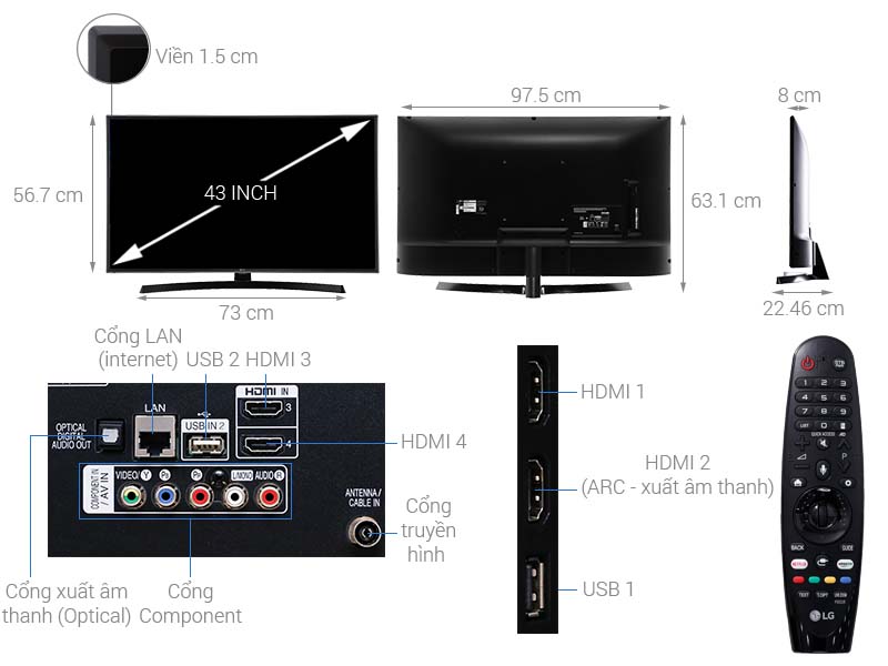 Smart Tivi LG 4K UHD 43 Inch 43UK6540PTD Smart Tivi LG 4K UHD 43 Inch 43UK6540PTD