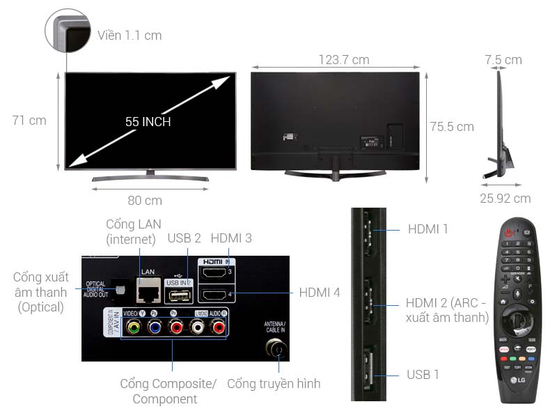 Smart Tivi LG 4K UHD 55 Inch 55UK6540PTD Smart Tivi LG 4K UHD 55 Inch 55UK6540PTD
