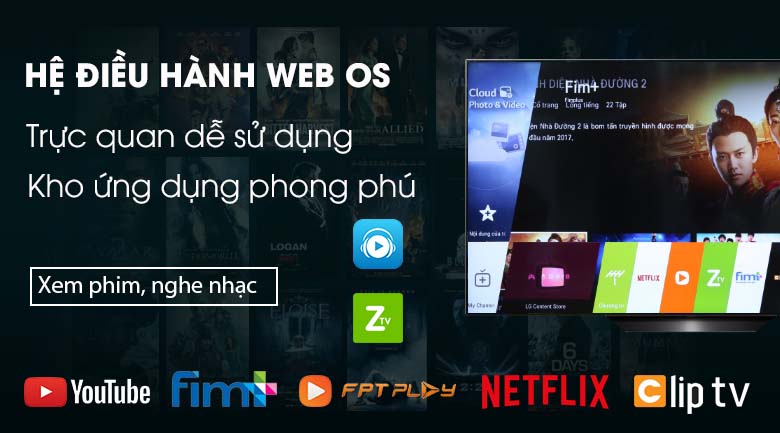 Smart Tivi OLED LG 4K 65 inch 65B9PTA - Hệ điều hành WebOS 4.5 mới, hiện đại, dễ dàng sử dụng 