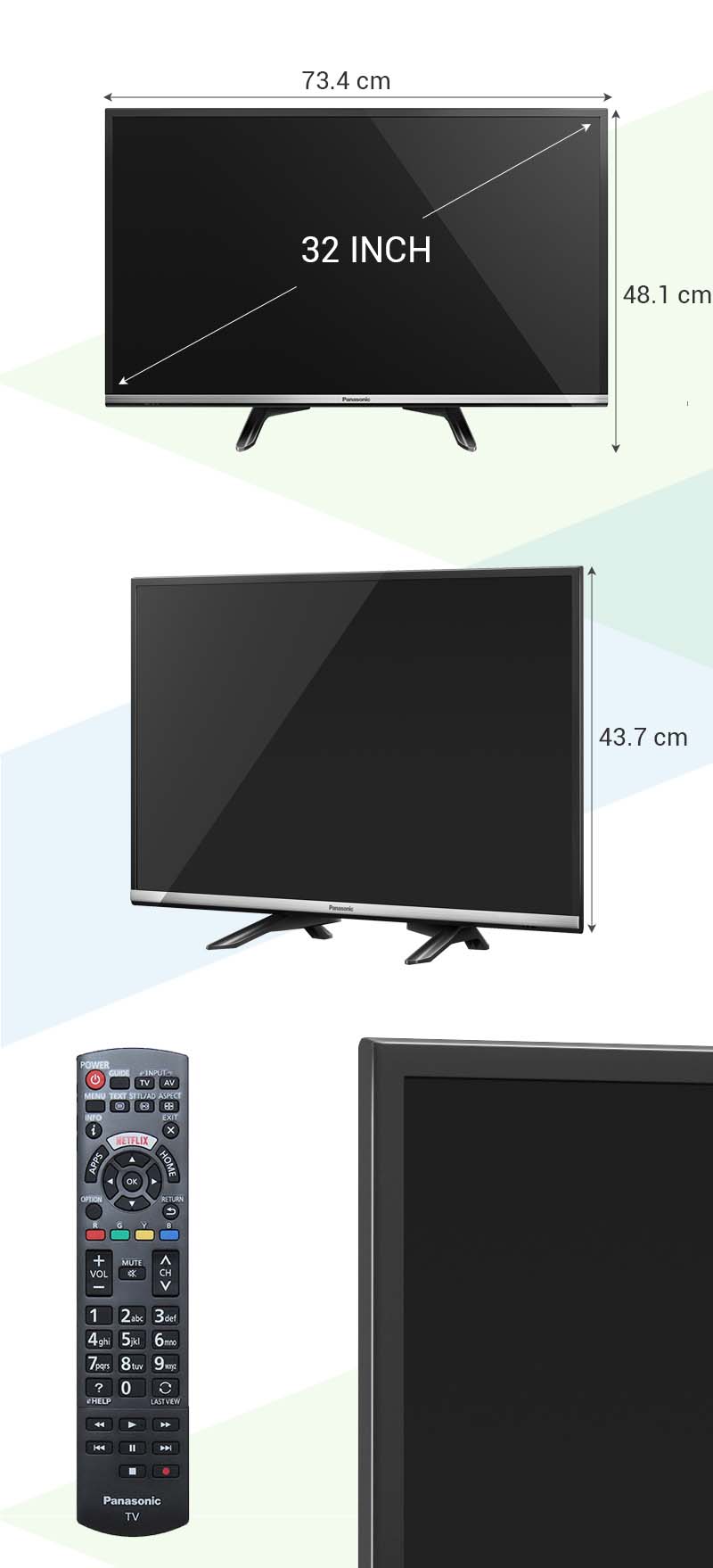 Smart Tivi Panasonic 32 inch TH-32DS500V - Kích thước TV Smart Tivi Panasonic 32 inch TH-32DS500V - Kích thước TV