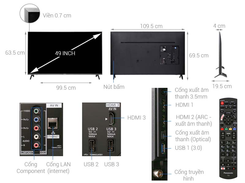 Smart Tivi Panasonic 4K UHD 49 inch TH-49FX700V Smart Tivi Panasonic 4K UHD 49 inch TH-49FX700V