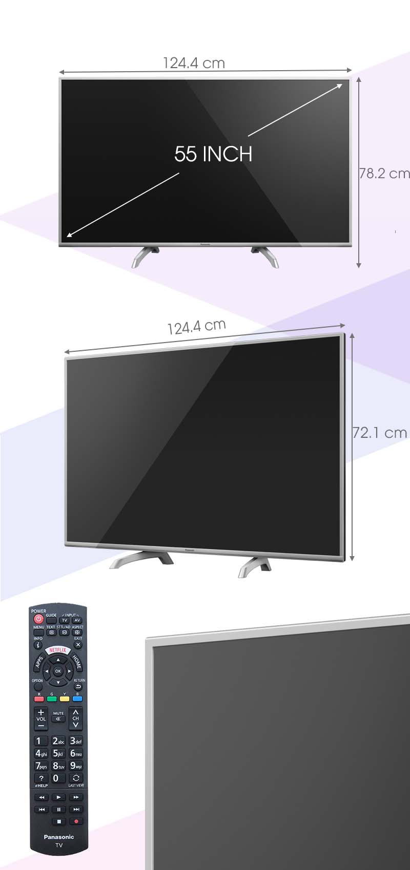Smart Tivi Panasonic 55 inch TH-55DS630V - Kích thước tivi Smart Tivi Panasonic 55 inch TH-55DS630V - Kích thước tivi