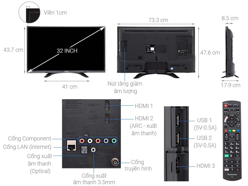 Smart Tivi Panasonic HD 32 inch TH-32FS500V Smart Tivi Panasonic HD 32 inch TH-32FS500V