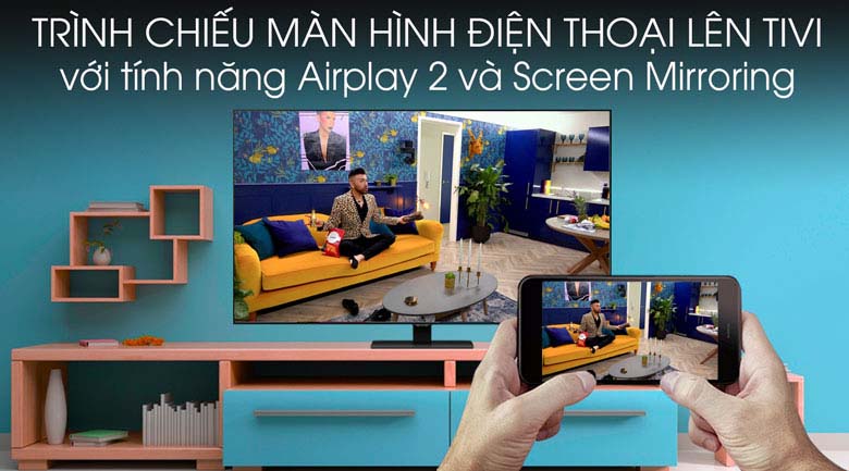 Chiếu màn hình - Smart Tivi QLED Samsung 4K 55 inch QA55Q80T