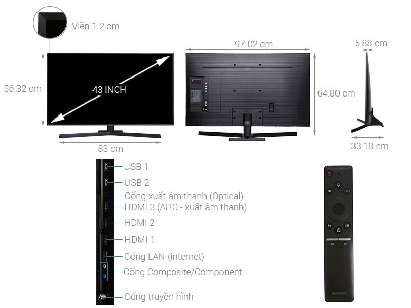 Smart Tivi Samsung 4K 43 inch UA43NU7800 Smart Tivi Samsung 4K 43 inch UA43NU7800