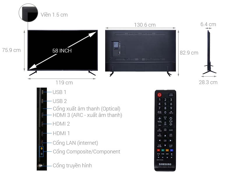 Smart Tivi Samsung 4K 58 inch UA58NU7103 Smart Tivi Samsung 4K 58 inch UA58NU7103