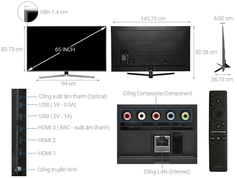 Smart Tivi Samsung 4K 65 inch UA65RU7400 Smart Tivi Samsung 4K 65 inch UA65RU7400
