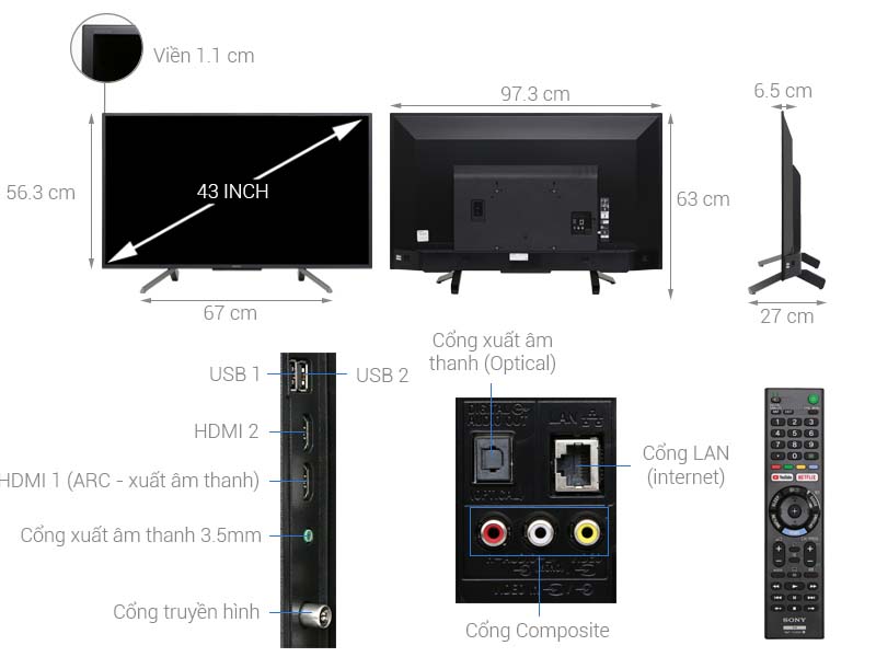 Smart Tivi Sony Full HD 43 inch KDL-43W660G Smart Tivi Sony Full HD 43 inch KDL-43W660G