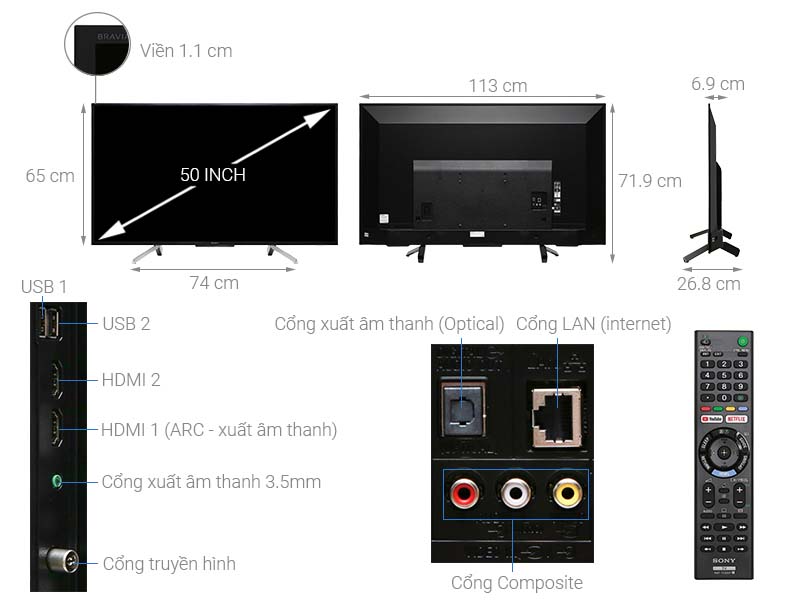 Smart Tivi Sony Full HD 50 inch KDL-50W660G Smart Tivi Sony Full HD 50 inch KDL-50W660G