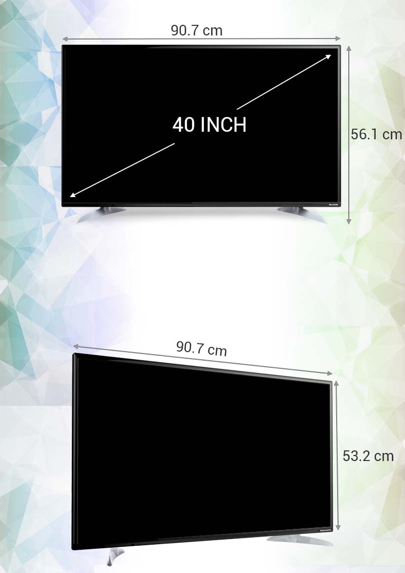Tivi Skyworth 40 inch 40E260 - Kích thước tivi Tivi Skyworth 40 inch 40E260 - Kích thước tivi