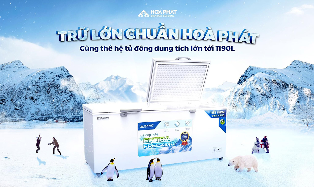 Tủ đông Hòa Phát chính thức trình làng tủ đông dung tích lớn