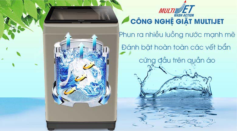 Công nghệ MultiJet - Máy giặt AQUA 9 Kg AQW-W90CT N