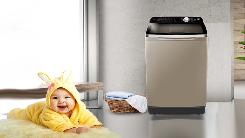 Máy giặt Aqua Inverter 12 Kg AQW-DR120CT H - Tránh xa tầm tay trẻ em với chức năng khóa Máy giặt Aqua Inverter 12 Kg AQW-DR120CT H - Tránh xa tầm tay trẻ em với chức năng khóa