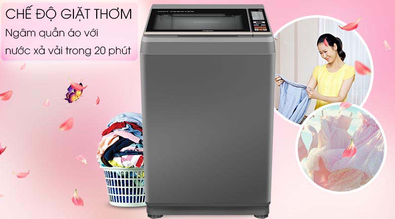Lưu giữ hương thơm - Máy giặt Aqua Inverter 9 Kg AQW-DK90CT S Lưu giữ hương thơm - Máy giặt Aqua Inverter 9 Kg AQW-DK90CT S
