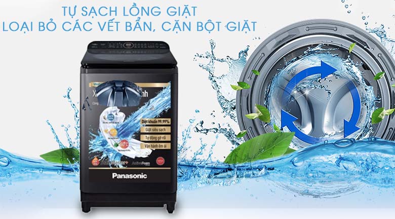 Tự vệ sinh lồng giặt giúp lồng giặt luôn sạch sẽ - Máy giặt Panasonic Inverter 10.5 Kg NA-FD10VR1BV Tự vệ sinh lồng giặt giúp lồng giặt luôn sạch sẽ - Máy giặt Panasonic Inverter 10.5 Kg NA-FD10VR1BV