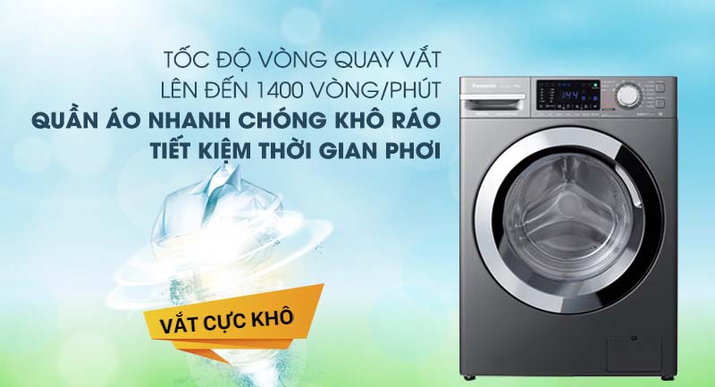 Máy giặt Panasonic Inverter 10 Kg NA-V10FX1LVT-Tiết kiệm thời gian phơi quần áo nhờ chức năng vắt cực khô Máy giặt Panasonic Inverter 10 Kg NA-V10FX1LVT-Tiết kiệm thời gian phơi quần áo nhờ chức năng vắt cực khô